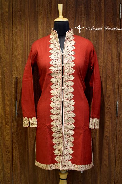 Jacket, Long Jacket, Embroidered Jacket, Kashmiri Jacket, Red Jacket 