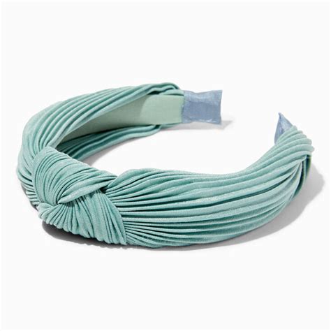 Sage Green Pleated Knotted Headband Claires