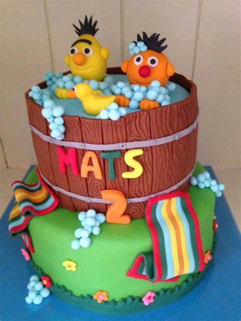 Bert And Ernie Cake Twin First Birthday Birthday Party Themes Birthday