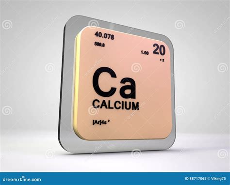 Cálcio Ca Tabela Periódica De Elemento Químico Ilustração Stock