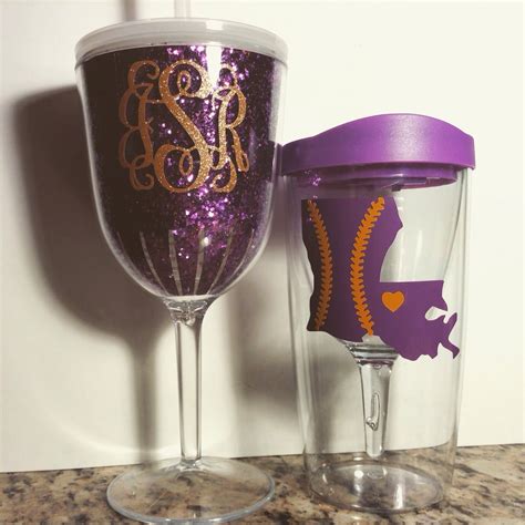 Personalized 13oz Purple Glitter Acrylic Wine Glass With Lid