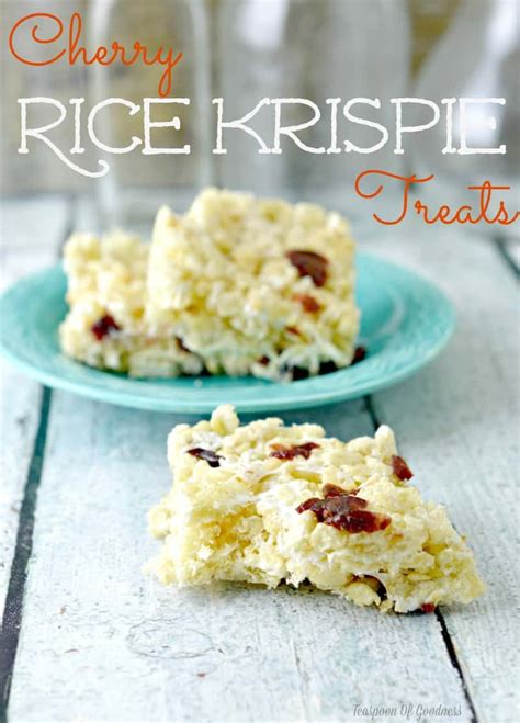 Cherry Rice Krispie Treats Teaspoon Of Goodness