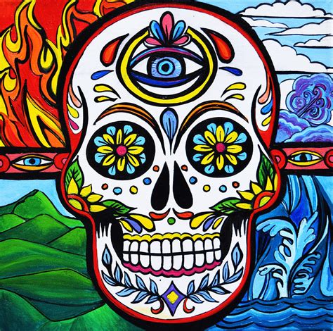 Sugar Skull Painting By Stephen Humphries