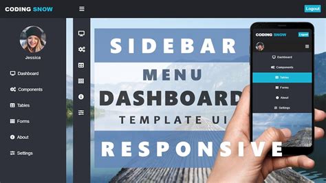 Responsive Sidebar Menu Dashboard Template Ui With Css Html And Javascript