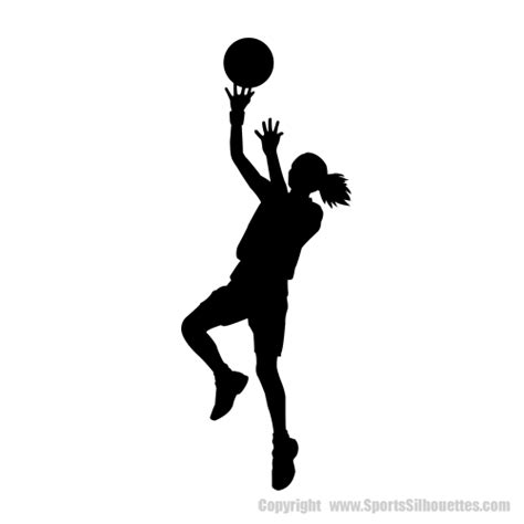 Young Female Basketball Player Silhouettes Female Basketball Player