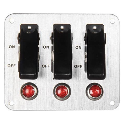 Pilot Pl Sw53e Triple Toggle Switch With Black Safety Cover