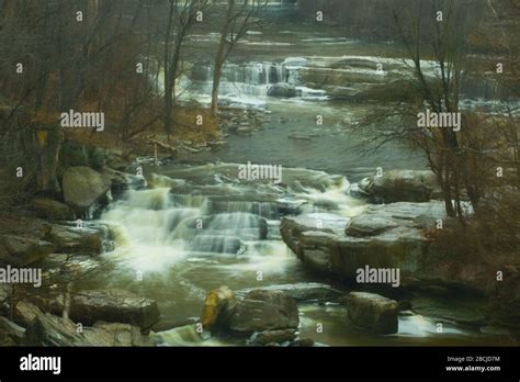 Berea Falls In Winter Ohio Stock Photo Alamy