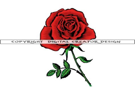 Red Rose Svg Rose Svg Red Rose Clipart Red Rose Files For Etsy
