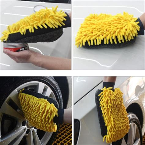 Chenille Waterproof Double Sided Car Wash Gloves Towel Cleaning Brush