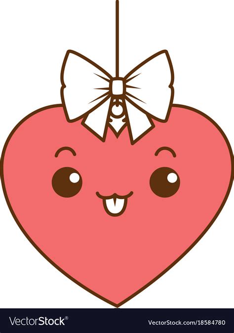 Heart Love Kawaii Character Royalty Free Vector Image
