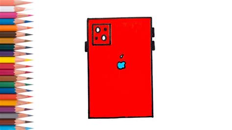How To Draw Apple Iphone Easy For Kids Beautiful Red Iphone How To