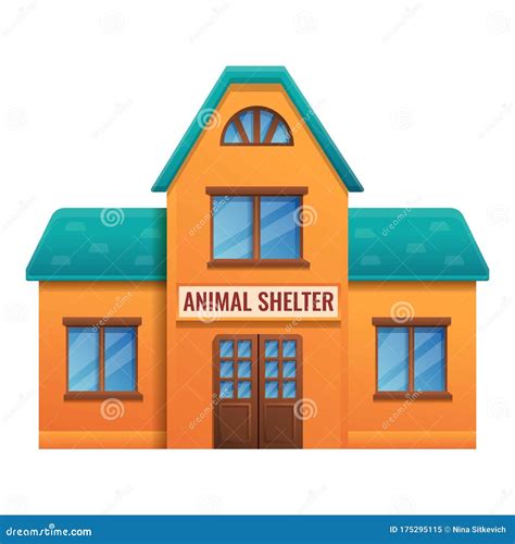 Animal Shelter House Icon Cartoon Style Stock Vector Illustration Of
