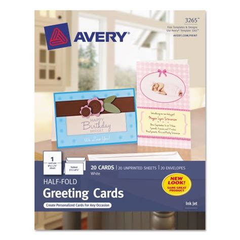 Avery Half Fold Greeting Cards With Matching Envelopes Inkjet 85 Lb