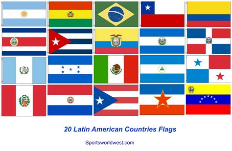 20 Latin American Countries Flags Decorative Flags