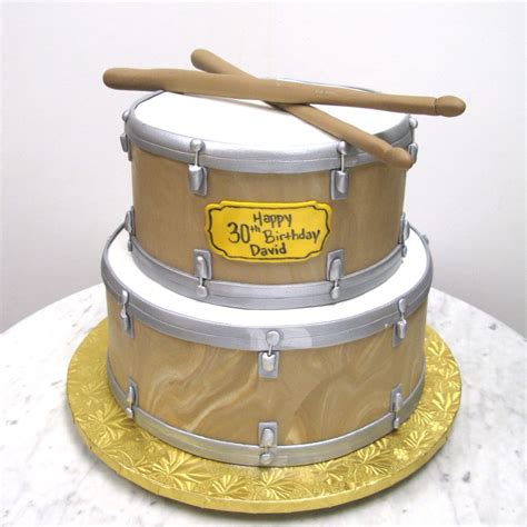 Drum Cake Drum Birthday Cakes Acdc Music Cakes Drum Cake Happy 30th