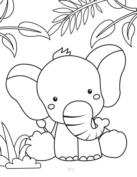 Free Printable Elephant Coloring Pages Easy Elephant