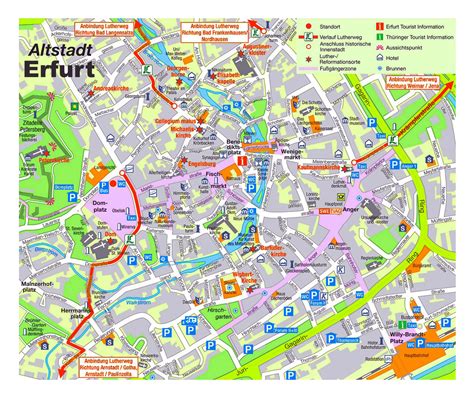 Claim a country by adding the most maps. Large detailed travel map of central part of Erfurt city ...