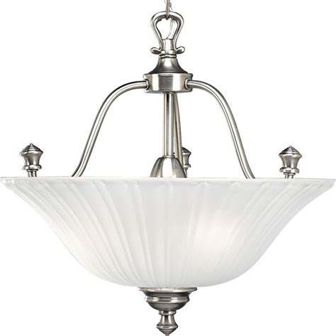A wonderful french gilt bronze and etched glass pierced leaf form flush mount with hinged door and 3 candelabra lights inside the fixture. Progress Lighting P3607-81 Antique Nickel Renovations 15-5 ...