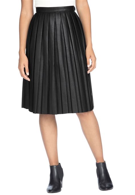 Jessica London® Pleated Faux Leather Skirt Clearance Fullbeauty Womens Skirt Plus Size