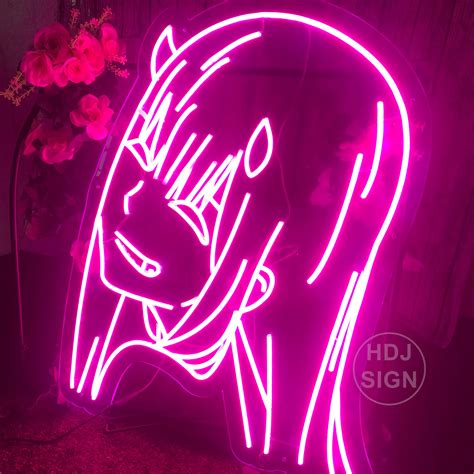 Zero Two Neon Signneon Sign Animeled Neon Lightsanime Home Etsy