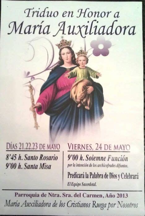 Semana Santa Aguilar De La Frontera Triduo En Honor A María Auxiliadora