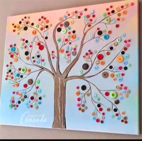 Pin By Jennifer Freeman On Art Ideas Button Tree Art Button Tree
