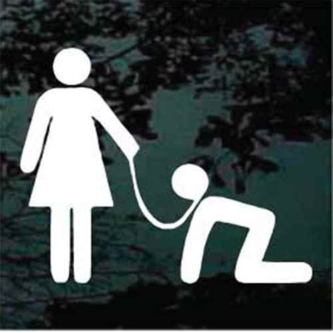 Woman With Man On Leash Decals And Stickers Decal Junky