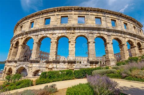 Pula Amphitheater Of Croatia Stock Photo Image Of Roman Gladiator