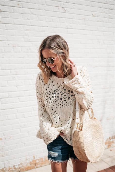 Fashion Look Featuring Free People Sweaters And Levis Shorts By