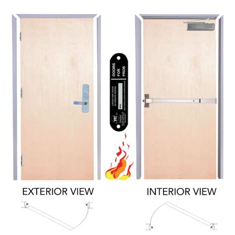 door hardware smartpro 20 minute fire rated standard welded masonry frame flush maple wood door