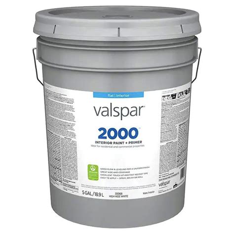 Valspar 2000 Flat White Base Interior Paint 5 Gallon