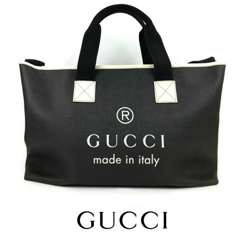 Gucci Black Coated Canvas 2 Way Shopper Bag Shopper Bag Bags Gucci