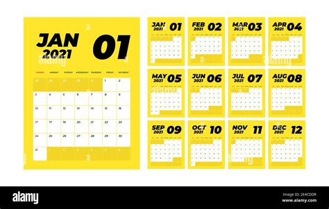 Calendario Mensual De Escritorio Del Año 2021 La Semana Comienza El