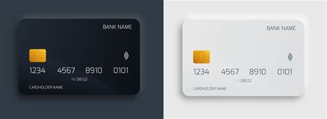 Plastic Bank Card Design Template Set Isolated Credit Or Debit Cards