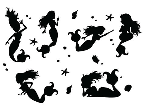 Mermaid Silhouette Scalable Vector Graphics Mermaid Png Download