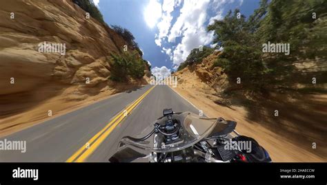 Motorcycle Touring On Maricopa Highway In California Usa Stock Photo