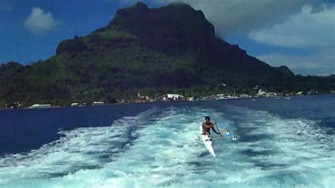 Outrigger Canoe In Tahiti Rides Boat Wake And Flips Kayak In Bora Bora