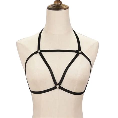 Women Hollow Out Elastic Bra Bandage Strappy Halter Body Cage Sexy Women Underwear Lingerie In