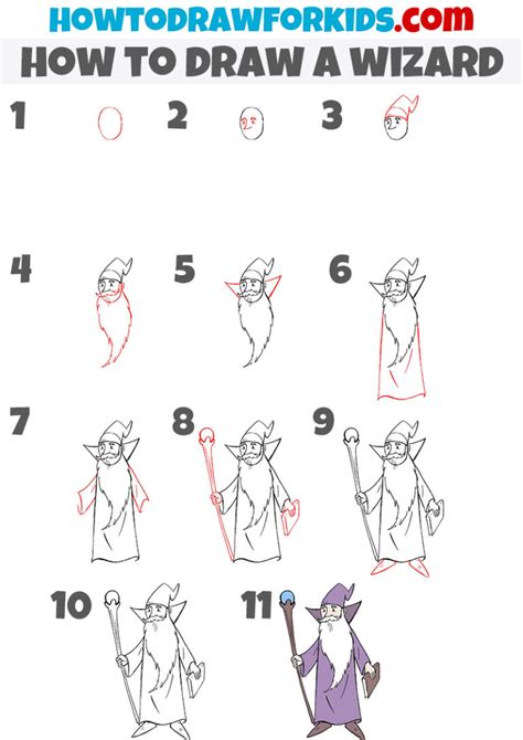 How To Draw A Wizard In 6 Steps Easy Doodles Drawings