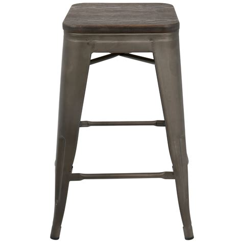 Industrial Antique Stackable Counter Height Stool Set Of 2 Oregon