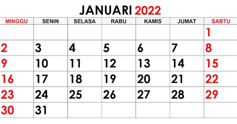 Cool Kalender Bulan Januari 2022 References Kelompok Belajar