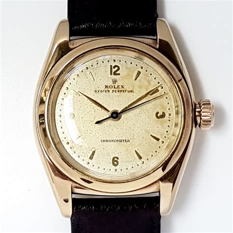 Rolex Vintage Oyster Perpetual Automatic Bubble Back 32mm Ref 3131 14k