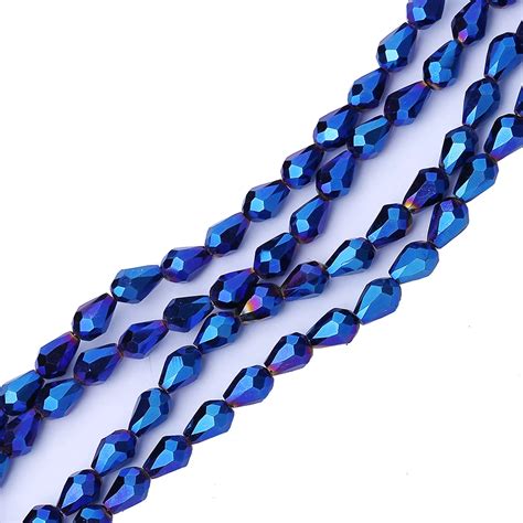 6 8MM Multicolor Cut Faceted Austria Crystal Water Drop DIY Beads