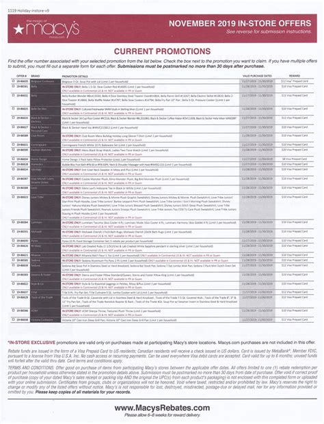Macys General Rebate Forms