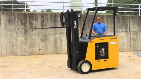 Once you have passed the exam, you will get to demonstrate your skills on a forklift. YALE STANDUP ELECTRIC FORKLIFT, - YouTube