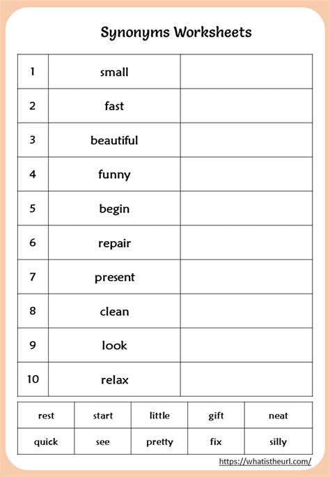 Synonyms Worksheet For Grade 2 Your Home Teacher