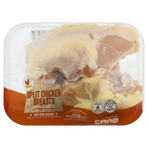 Save On Giant Food Chicken Breasts Split Bone In With Ribs Natural