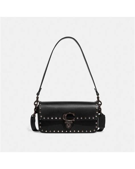 Coach Studio Baguette Bag With Crystal Rivets In Black Lyst Canada