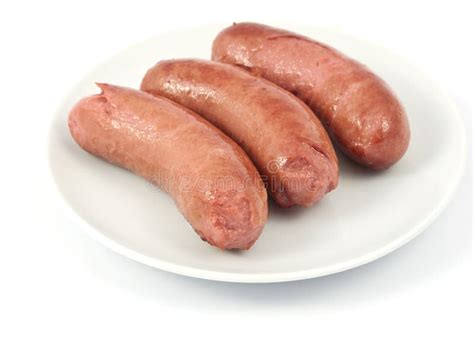 Sausages On A Plate Stock Photo Image Of Meat White 16704600