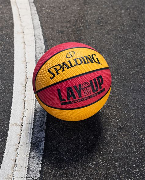 Spalding Layup Mini Redorange Rubber Outdoor Basketball 22